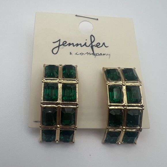 Green statement earrings - Picture 5 of 5